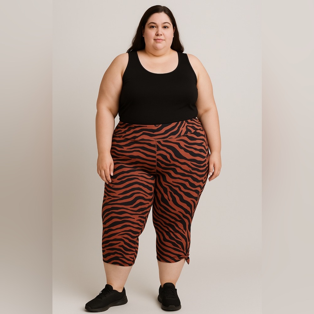 NWT fabletics tiger animal print mob wife workout zebra plus 4X athletic